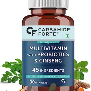 Carbamide Forte Multivitamin Tablet For Men | Multi vitamin for Men with Ginseng | Multivitamin With Probiotics For Immunity & Energy | Multivitamin with Zinc - 30 Veg Tablets