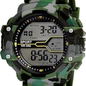 ANJANI SALE Men’s Digital Sports Watch - Shock Resistant, Water Resistant, Multi-Function Military Watch for Outdoor and Fitness Activities (Green)