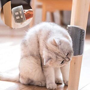 PETLICIOUS & MORE Cat Self Groomer, Wall Corner Massage Comb,Cat Corner Groomer Brush with Catnip,Perfect Massager Tool for Cats with Long and Short Fur (Color May Vary)