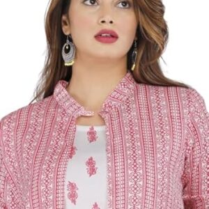 Women's Traditional Dress with Jacket Set, (in, Alpha, L, Regular, Pink)