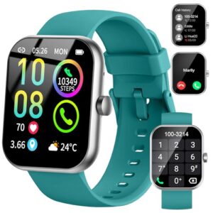 Smart Watch (Answer/Make Calls), 1.96"HD Smartwatch for Men Women 113+ Sport, 2025 Fitness Activity Tracker with Heart Rate Monitor, Sleep Trackers, Pedometer, IP68 Waterproof for Android iOS Green