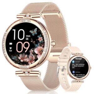 2025 New Smart Watch for Women with 1.19" AMOLED Display,(Answer/Make Call) Fitness Watch with 110+ Sports Modes, Heart Rate/Sleep Monitor,Pedometer Calorie Activity Trackers for Android iOS