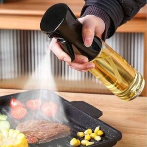 AromaRush Olive Oil Sprayer for Cooking, 200ml Glass Oil Dispenser Bottle Spray Mister, Refillable Food Grade Oil Vinegar Spritzer Sprayer for Air Fryer,Salad,Baking,Grilling, Frying (Pack of 1)