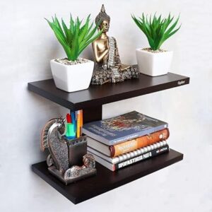 Craft Online Engineered Wood Wall Shelf for Home Decor Items Wall Shelves for Living Room Brown