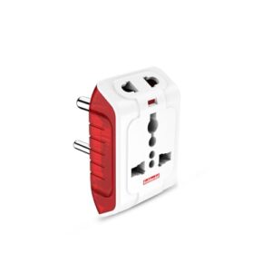 Goldmedal Spice 3 Pin 240V Multi Plug Socket | Universal Travel Adaptor with LED Indicator | Supports 2-Pin&3-Pin Plugs | Multiplug for Home&Office Appliances | Compact & Reliable |(White) - Pack of 1