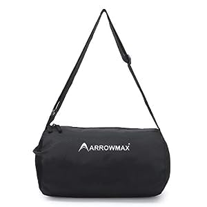 Arrowmax Polyester 12 Cms Gym Bag Travel Bag for Men Women Boys Girls Sports Duffle Swimming Bag (Black)