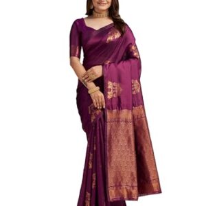 LAVISHBOI Silk Saree for Women with Rich Zari Woven Design & Matching Blouse Piece | Traditional Festive & Ethnic Saree | Soft & Comfortable Fabric, 5105_Maroon