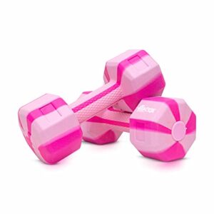 FitBox Sports Exclusive Blend Dumbbells 8kg Anti Slip Anti Rolling Dumbbells Set (4kg x 2) Snow/Pink, Polypropylene (PP);Polyethylene (PE)