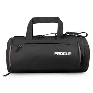 PROGUE Heavy-Duty Polyester Water-Resistant Gym Bag with Separate Shoe Compartment, Large Capacity, Travel Duffle Bag, Sports Duffle for Men & Women, Shoulder Bag, Double Side Zipper Pocket(Black)