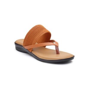 SNEAKERSVILLA Women's Fashion Sandals Leather Comfortable & Stylish Sandals (Tan, 4)