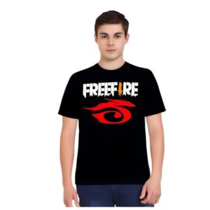 Men's Graphic Printed Cotton Blend Casual T-Shirt Regular Fit Cotton Tee with Artwork Half Sleeves T-Shirt(FFL-BLK-S)