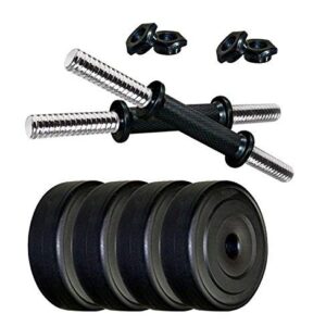 Protoner 20 Kg PVC Adjustable Dumbbell Set. Black