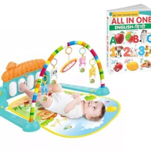 SHUDAUSHI® 2pcs Big Size Kick & Play Multi-Function Abs High Grade Plastic Piano Baby Gym & Fitness Rack Products Musical and Light Toy Welcome Gift for New Born Baby +0 Age & All in One Book