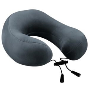 Billebon Super Soft Fiber Filled Neck Pillow for Travel Combo with Premium Eye Mask Neck Rest Pillow with 5 Years Warranty (Grey)