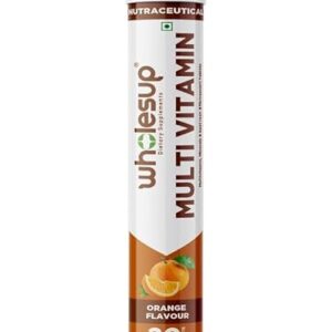 Wholesup Daily Multivitamins Fast-Acting Vitamins & Minerals, with Vit C, D, and Iron for Immunity, Energy & Heart Health | Suitable for both, Men & Women 20 Tablet Orange Flavor