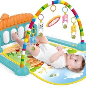 Niku Musical Keyword Mat Piano | Baby Play Gym, Play Mat and Fitness Rack | Lights and Musical Keyword with Hanging Rattles | Birthday Gift for Kids, Baby