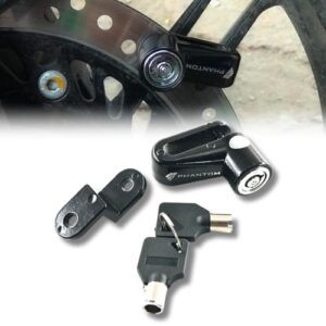 Phantom Mini Disc Brake Lock Universal for All Bicycle & Motorcycle | Heavy-Duty Anti-Theft Disk | Compact & Durable Security Lock for Scooters, Bikes & Two-Wheelers | Easy to Carry (Black)
