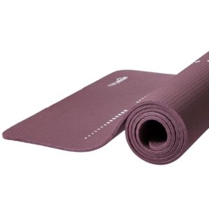 AmazonBasics Body Alignment Yoga Mat | 6 MM Thick Mat | Carry Strap | Grippy Surface | Anti Slip Exercise Mat | TPE & EVA Material | Yoga Mat for Men & Women | For Gym or Home (Wine)