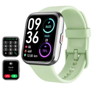 Smart Watch for Men Women(Call Receive/Dial), Alexa Built-in, 1.8" Touch Screen Fitness Tracker with Heart Rate Sleep Tracking, 100 Sports Modes, 5ATM Waterproof Smartwatch for Android iPhone