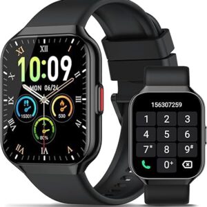 Smart Watch, 1.96" HD Smartwatches for Men Women, (Answer/Make Calls), IP68 Waterproof Fitness Watch, Heart Rate/Sleep, Fitness Tracker with 113+ Sport Modes, for iOS/Android,2025 Black