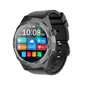 Smart Watch for Men, 1.6-inch Extra Large Screen 60 Days Standby Round Touch IP67 Waterproof Watch with Heart Rate Sleep Monitor Bluetooth Call Message Sports for Android iOS (Black)
