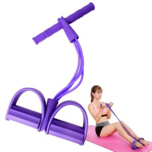 QWLEKSH Multi-Function Tension Rope Band & Pedal Puller Resistance Band, 4-Tube Elastic Yoga Pedal Puller Resistance Band, for Abdomen/Waist/Arm/Leg Stretching Slimming Training