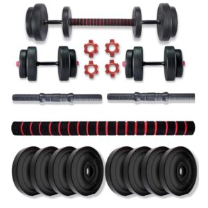AKTIV FITNESS 20kg PVC Dumbbell Set | Connector Included | 3KG X 4, 2KG X 4 Adjustable Plates