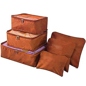 Unique Gadget 6pcs Packing Cubes Portable Travel Storage Bag Organiser Luggage Suitcase Compression Pouches Luggage Organiser - TRLDBAGBR