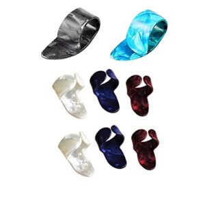 8 Pieces Thumb Picks Finger Picks Sichumaria Thumb Finger Guitar Picks Plectrum Medium, Flat Thumbpicks Celluloid Thumb Picks for Acoustic Guitar (random color)