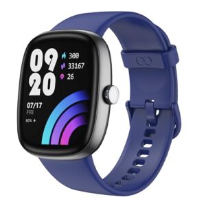 Smart Watch(Answer/Make Call), 1.85'' Amoled HD Smart Watches for Men Women, IP68 Waterproof Fitness Tracker with Heart Rate Blood Oxygen Sleep Monitor Step Calorie Counter Pedometer (Dark Blue)