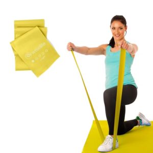 Wiselife Professional Latex Resistance Thera Band Extra Light| 48x4 inch | 100% Natural Latex Resistance Band | for Warm-Up, Stretching, Strength Training, Exercise, Gym Workout & Yoga (Yellow)