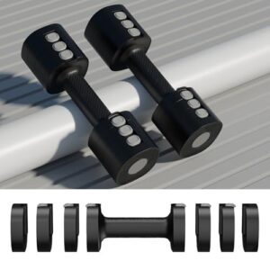 Lifelong Adjustable Dumbbells Set for Home Gym | 2.5kg Quick Change Weights with Anti-Slip Stainless Steel Handles | Durable Gym Equipment with Safety Locks | Gym Dumbbell Set for Men & Women (Black)
