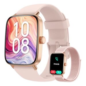 Smart Watch for Women Men, 2025 New Smartwatch (Answer/Make Call) for iPhone/Android, 1.85" HD Dynamic Dial Fitness Tracker with 110+ Sport Modes, Sleep/Health Monitor, IP68 Waterproof, with 2 Bands
