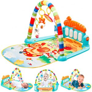 Zest 4 Toyz Baby Play Mat Gym & Fitness Rack with Hanging Rattles Lights & Musical Keyboard Mat Piano Multi-Function for Kids