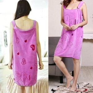 BREVARD Microfiber Bathrobe/Bath Towel/Magic Towel/Beach Dress/Beach and Spa Bathrobe for Girls & Women 300 GSM - (Pack of 1,Purple)