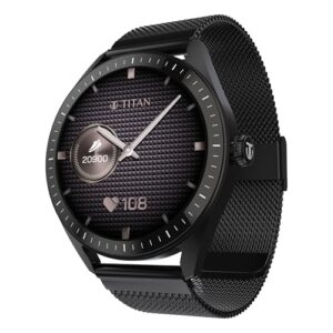 Titan Crest 2.0 Smart Watch for Man & Women, 1.43" AMOLED Display, Mesh Metal Strap, BT Calling, Tailored Activity Tracker, 100+ Sports Modes, Fast Charging, Smart Watch for Men Latest & Women (Black)