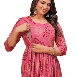 Women's Rayon Floral Regular Kurti (in, Alpha, 2XL, Regular, Vintage)