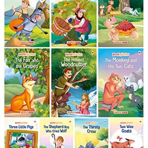 Moral Story Books for Kids (Illustrated) - English Short Stories with Colourful Pictures - Bedtime Children Story Book - 3 Years to 6 Years Old Children - Read Aloud to Infants, Toddlers (Set of 10 Books)