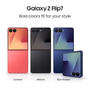 Samsung Galaxy Z Flip7 5G Smartphone with Galaxy AI (Coralred, 12GB RAM, 256GB Storage), Ultra Sleek Design with 50MP High-Resolution Camera, Exynos 2500, Google Gemini