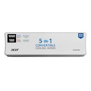 Acer 1.5 Ton 3 Star Split AC (5-In-1 Convertible Cooling Modes, Ai Sense Technology, Arctic Wrap Cooling, PM 1.0 Microbacterial Filter, High Ambient Temperature Of 55 C ; AR15AS3IS1HLE25) White