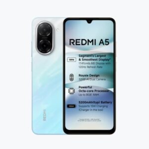 Redmi A5 Pondicherry Blue(3GB RAM 64GB Storage) | Royale Design | Segment's Largest 17.47cm(6.88) and Smoothest 120Hz Display | 5200mAh Large Battery | Expandable Storage up to 2TB