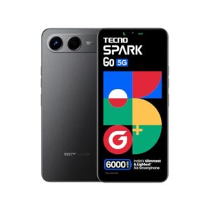 Spark GO 5G (Ink Black, 4GB+128GB) | India’s lightest 6000mAh Phone | Up to Double 5G Speed* | No Network Communication | Ella AI with Indian Languages Support* | IP64