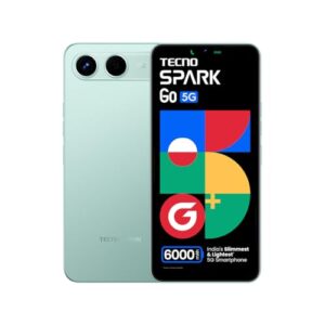 Spark GO 5G (Turquoise Green, 4GB+128GB) | India’s lightest 6000mAh Phone | Up to Double 5G Speed* | No Network Communication | Ella AI with Indian Languages Support* | IP64