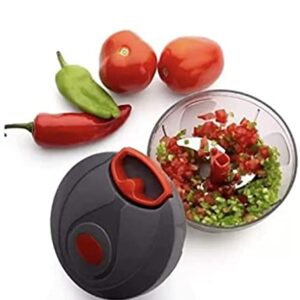Smart Deal Classic String Vegetable Chopper with sharp Stainless Steel Blade, Anti Slip Silicone,Compact,1 Year Warranty (Random Design and Colors will be Given)