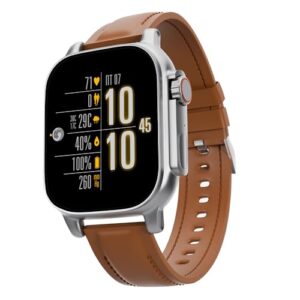 Vibez by Lifelong Premium Luxury New Launch Smart Watch for Men - 60 Day Battery 950mAH - 2.02 Ultra HD Display & 900 NITS Men's Smartwatch - Stainless Steel Dial & BT Calling (Pacific,Brown)