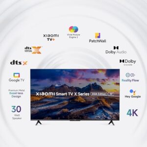 Xiaomi 138 cm (55 inches) X Series 4K LED Smart Google TV L55MA-AIN (Black)