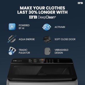 IFB 8 Kg 5 Star with Deep Clean® Technology, AI Powered, Fully Automatic Top Load Washing Machine (TL801MG1, ActivMix, Aqua Energie, Med Grey)