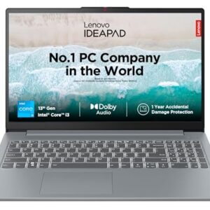 Lenovo IdeaPad Slim 3, Intel Core i3 13th Gen 1315U, 8GB RAM, 512GB SSD, FHD 15.6"(39.6cm), Windows 11, Office 2024, Grey, 1.6Kg, 82X700G5IN, Alexa Built-in, 1Yr ADP Free, 3 Month Game Pass Laptop