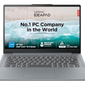 Lenovo IdeaPad Slim 3, Intel Core i5-12450H 12th Gen, 16GB RAM, 512GB SSD, FHD 250Nits, 14"/35.5cm, Windows 11, MSOffice 21, Grey, 1.37Kg, 83EQ005VIN,1Yr Warranty,Alexa Built-in,3 mon. GamePass Laptop