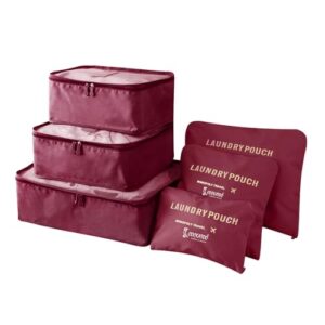 Cockatoo Horizon 6 Pc Travel Packing Cubes for Luggage - Oxford Cloth Organizer Bags for Suitcase, Packing, and Vacation Storage